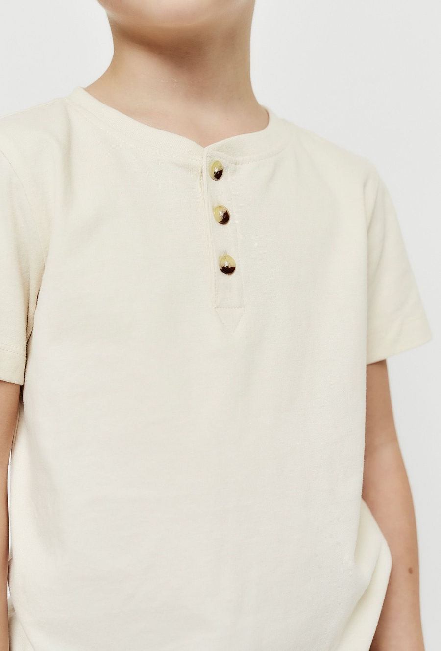 Koszulka henley - ecru