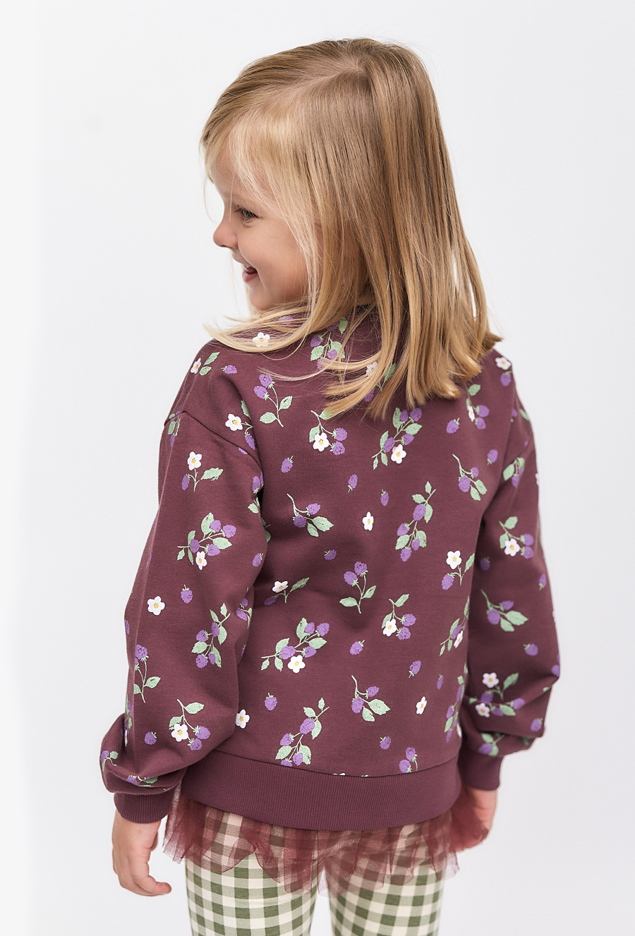 Bluza z nadrukiem i tiulowym dołem