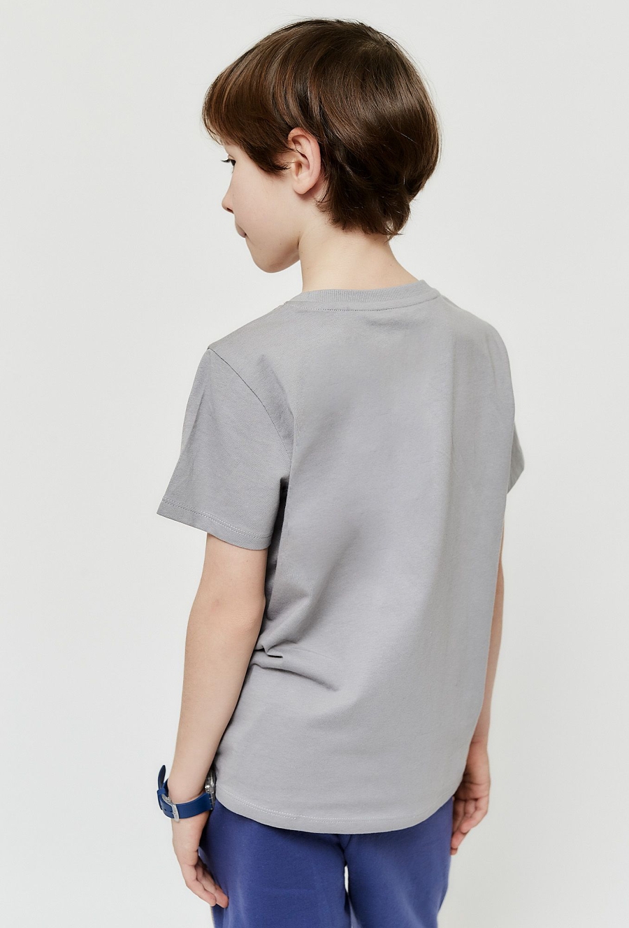 Szara koszulka chłopięca - piłkarski nadruk