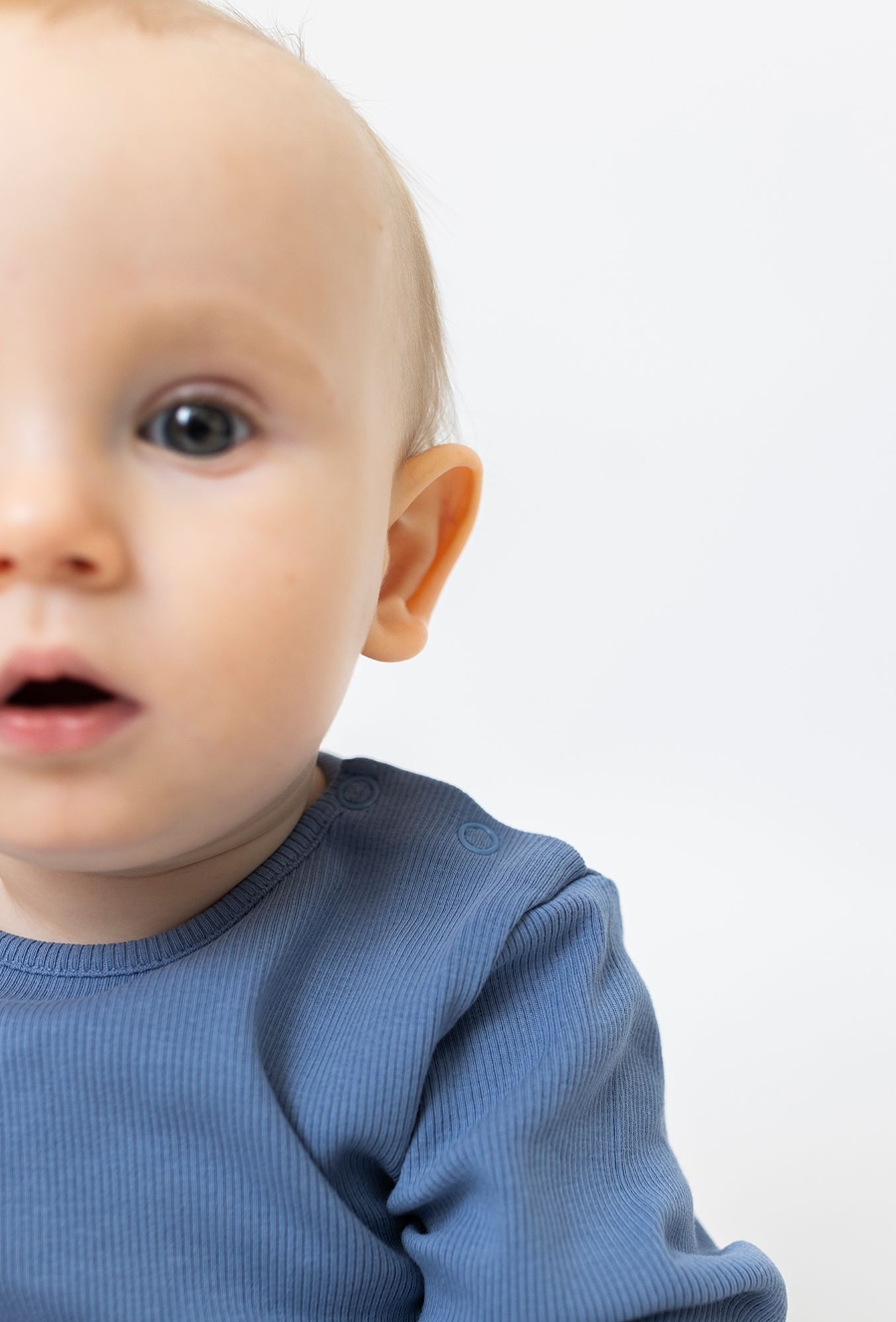 Body z długim rękawem - niebieskie w prążki