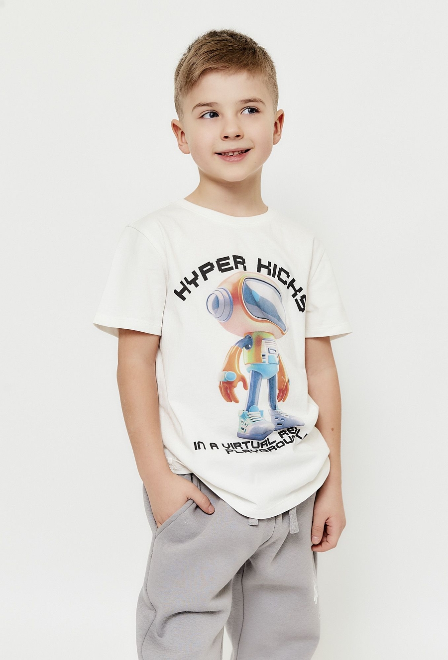 T- shirt chłopięcy z nadrukiem robota