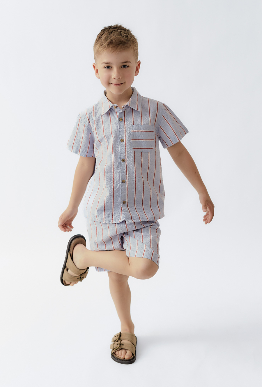 Koszula w paski z ótkim rękawem