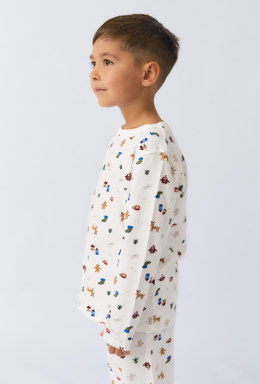Chłopięca piżama z długim rękawem w świąteczny wzór