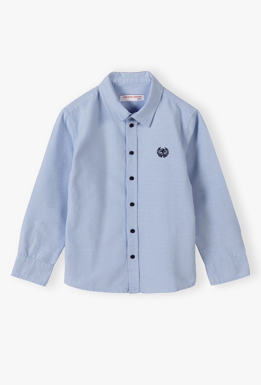 Elegancka koszula dla chłopca - niebieska z długim rękawem
