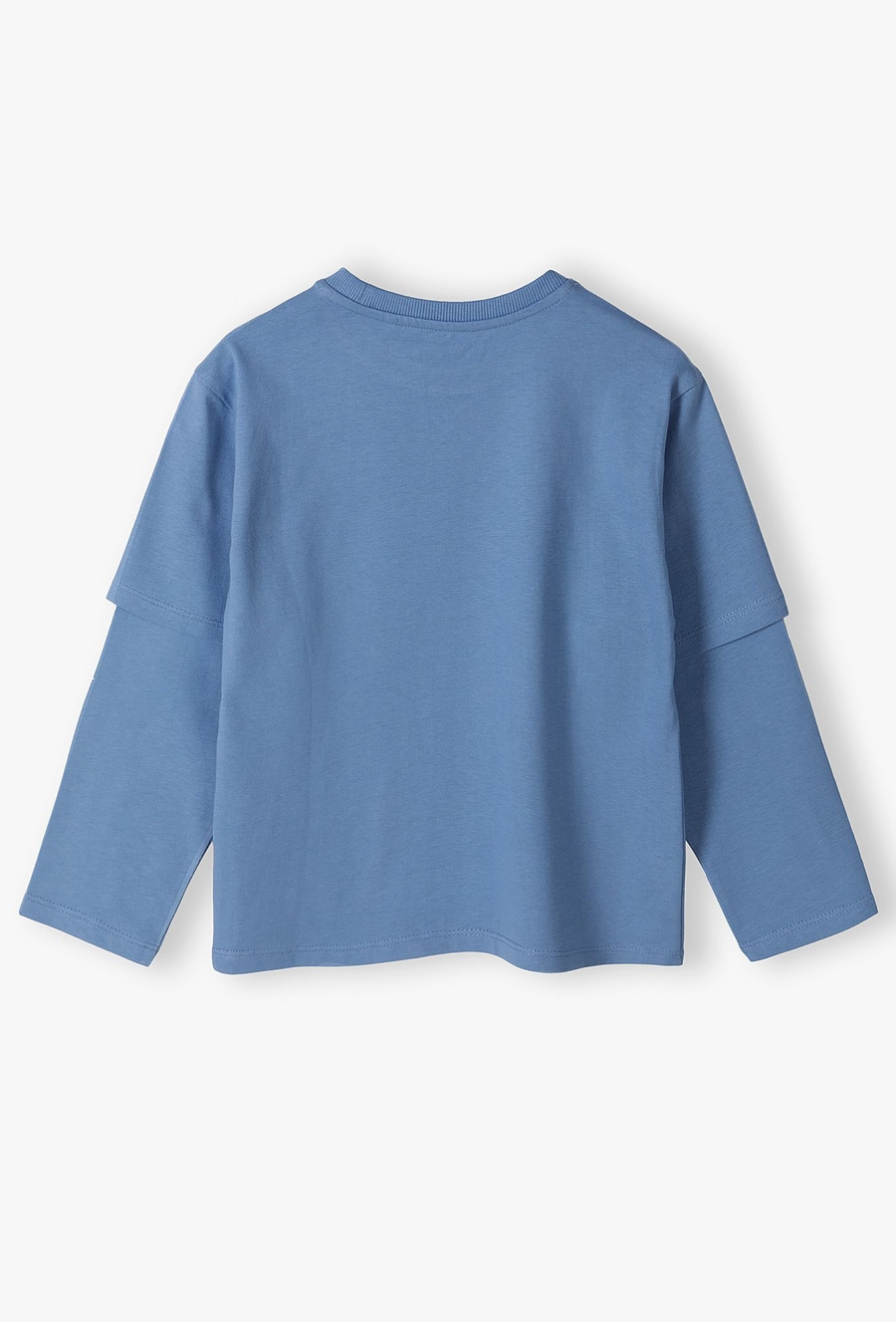 Bluzka chłopięca bawełniana oversize z podwójnym rękawem