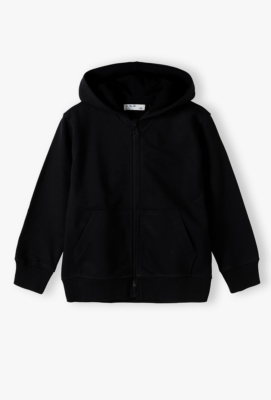 Czarna bluza dresowa z kapturem - basic - 510.15.