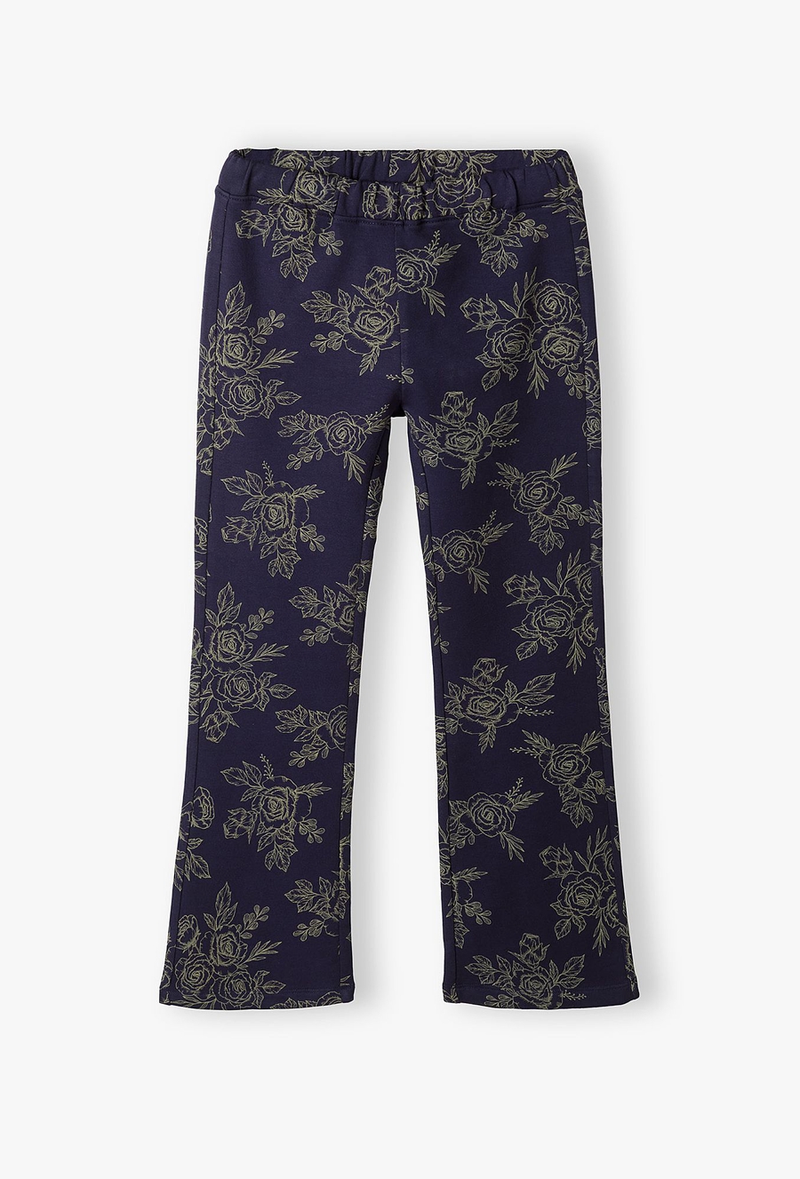 Granatowe spodnie flare dla dużej dziewczynki - 510.15.