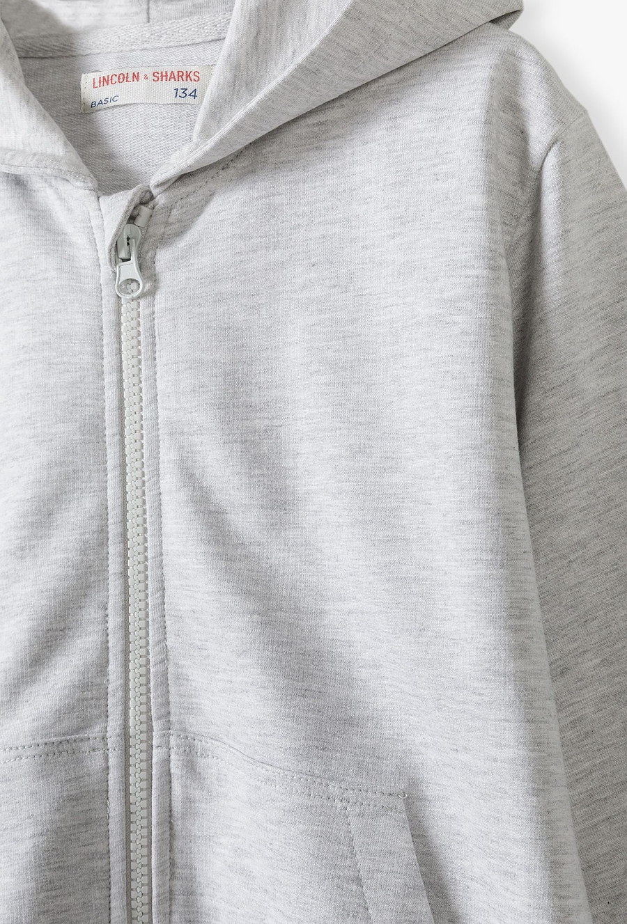 Bluza dresowa z kapturem - szara - basic - Lincoln&Sharks