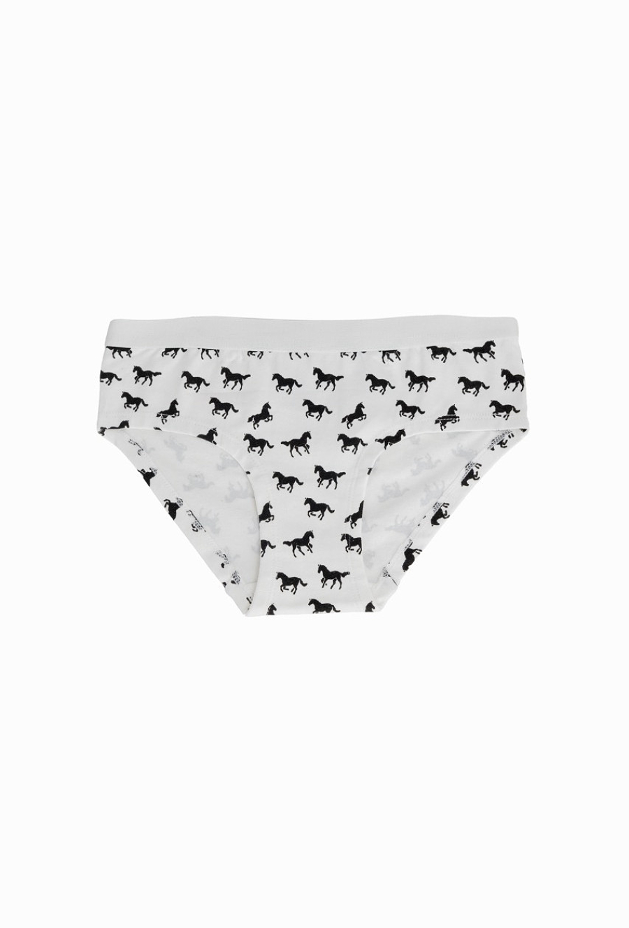 Hipstery dziewczęce 3-pak – konie panterka. czarne.