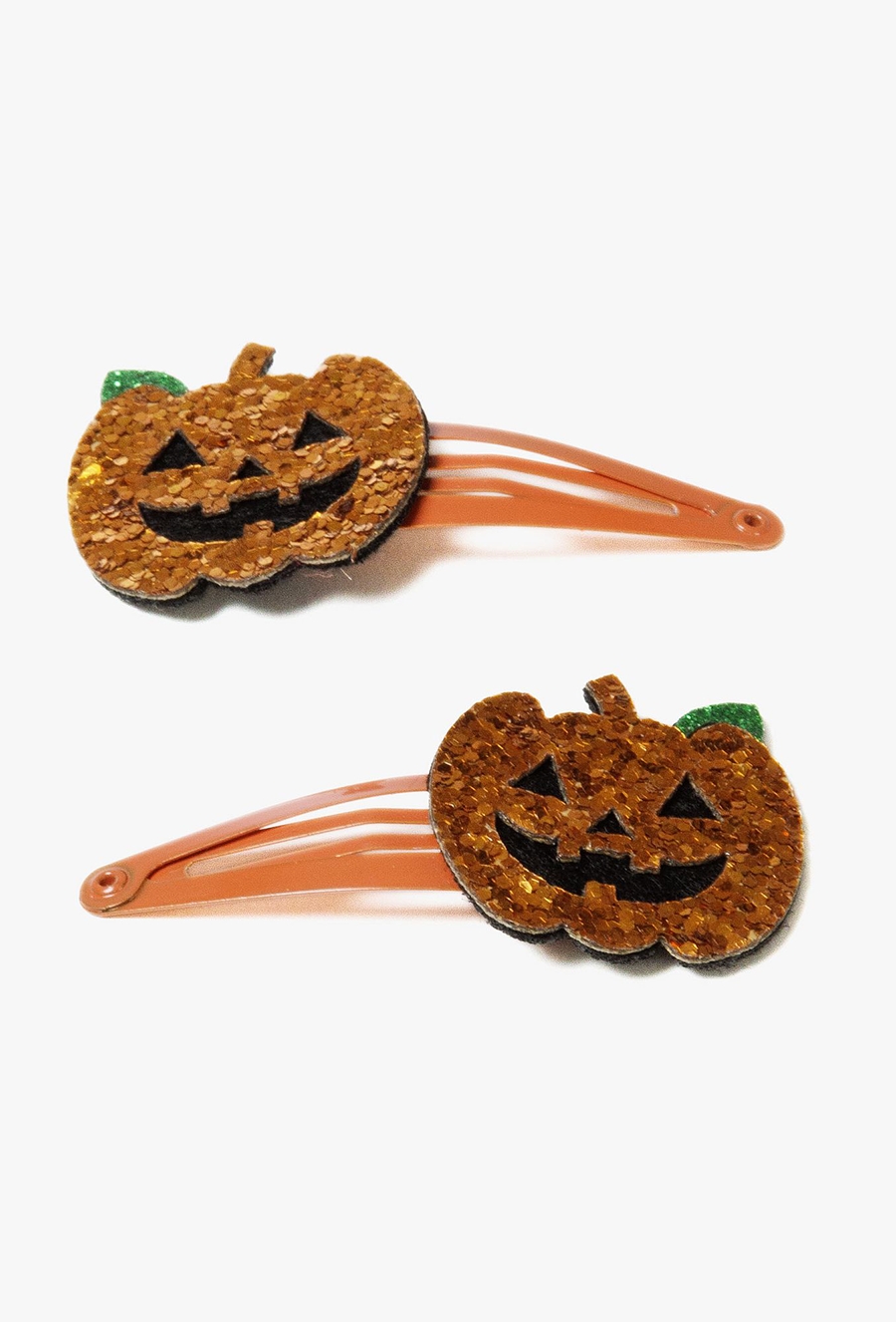 Spinki do włosów z motywem dyni – błyszczące. halloweenowe