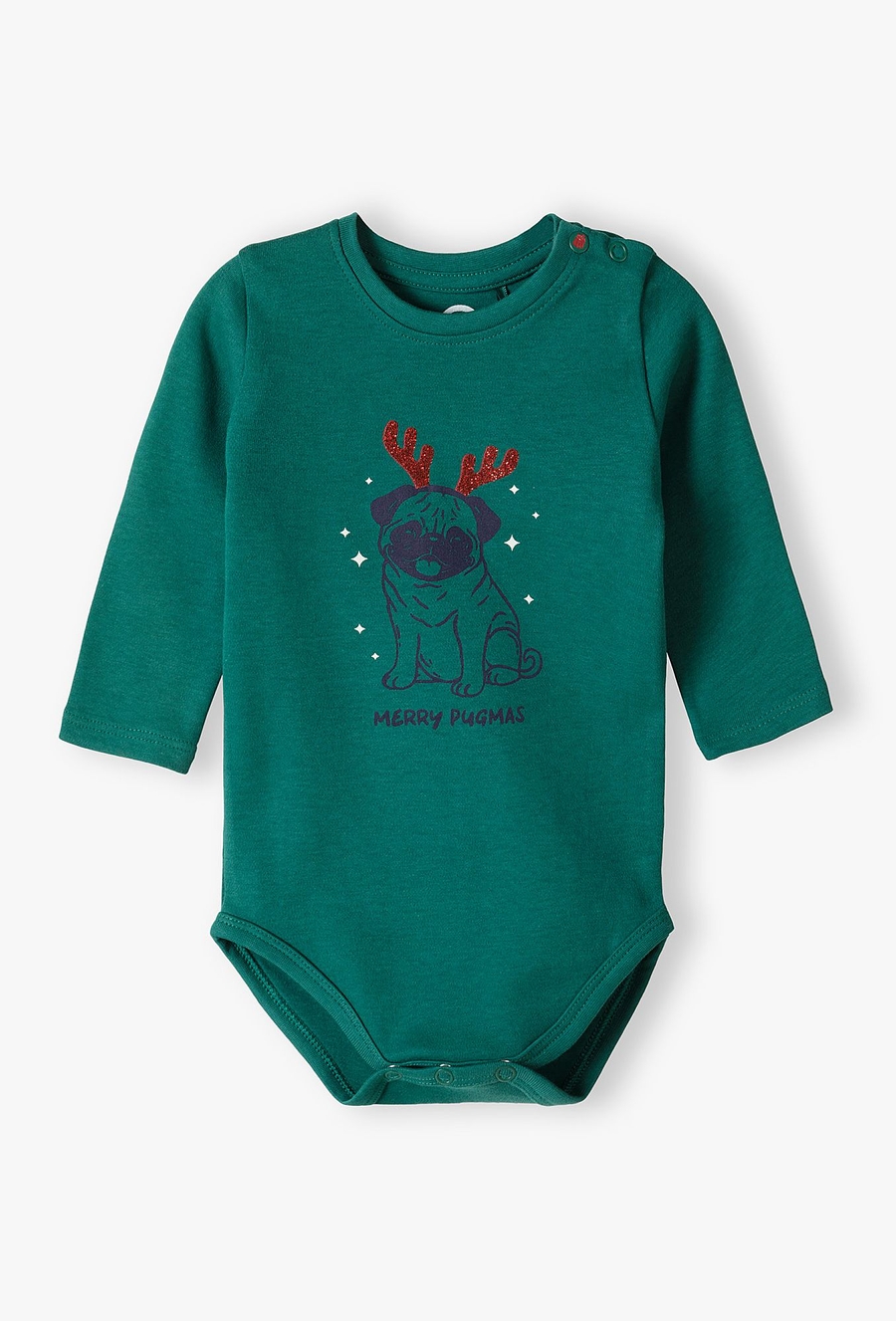 Zielone body niemowlęce z motywem świątecznym