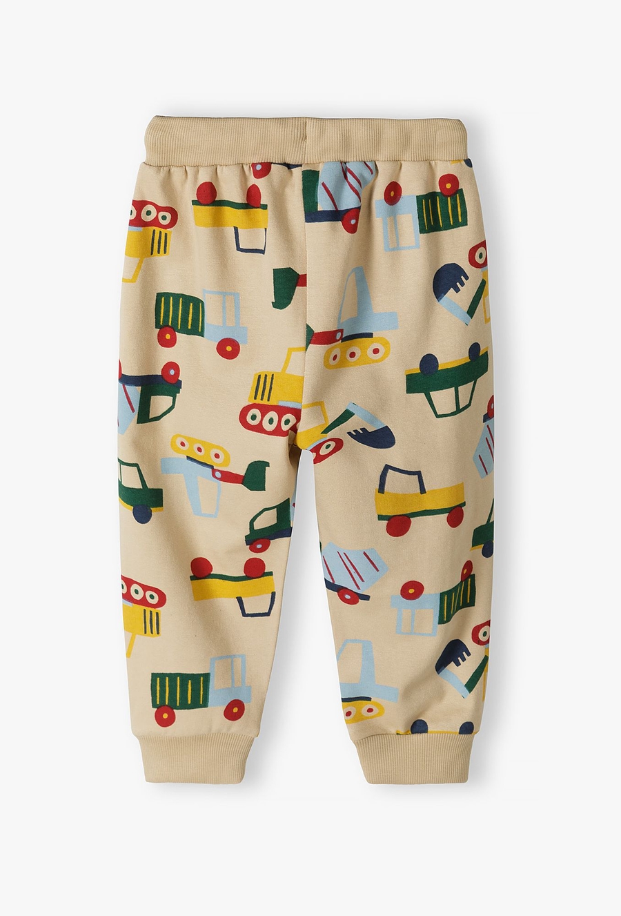 Spodnie dresowe dla niemowlaka - beżowe w samochody - 510.15.