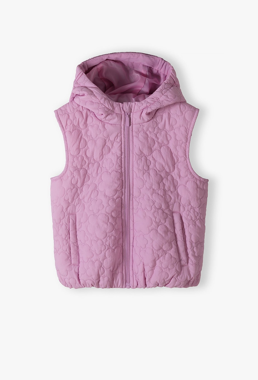 Różowy pikowany bezrękawnik dla dziewczynki - 510.15.