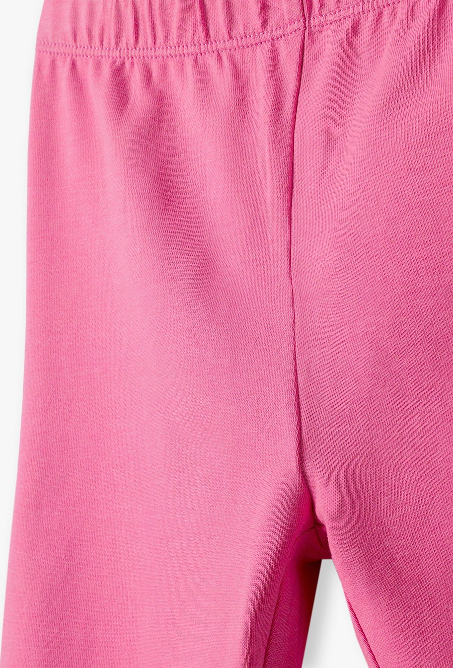 Różowe dzianinowe leginsy dziewczęce 3/4 - 510.15.