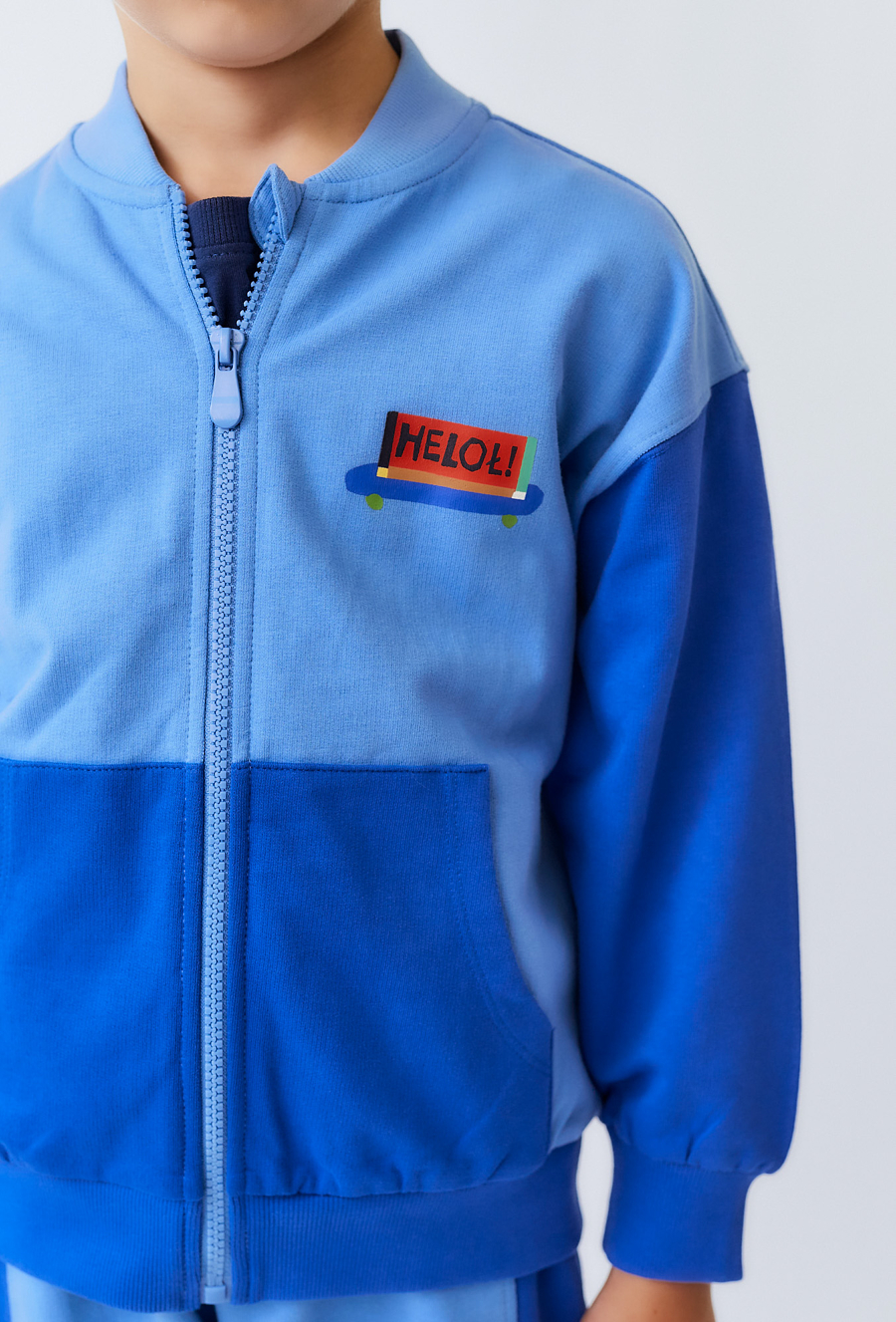 Bluza dziecięca niebieska rozpinana na stójce