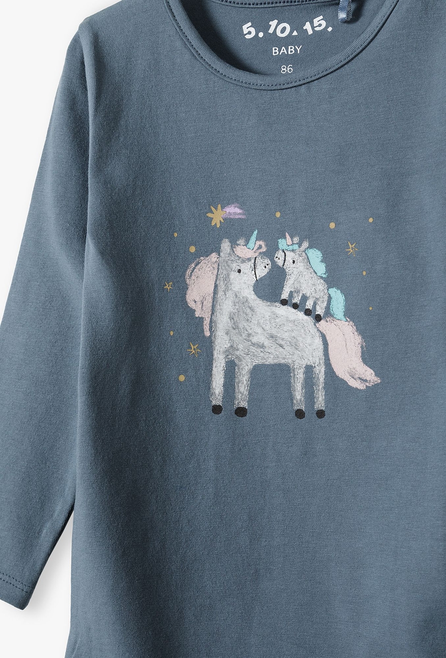 Niebieskie body dla niemowląt z jednorożcem