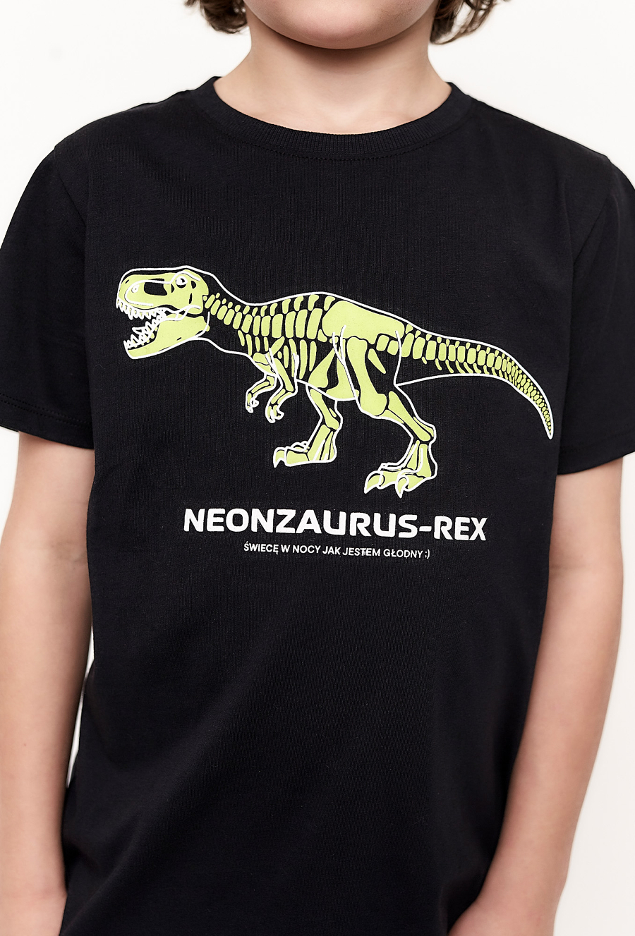Koszulka dla chłopca - neonowy dinozaur - 510.15.