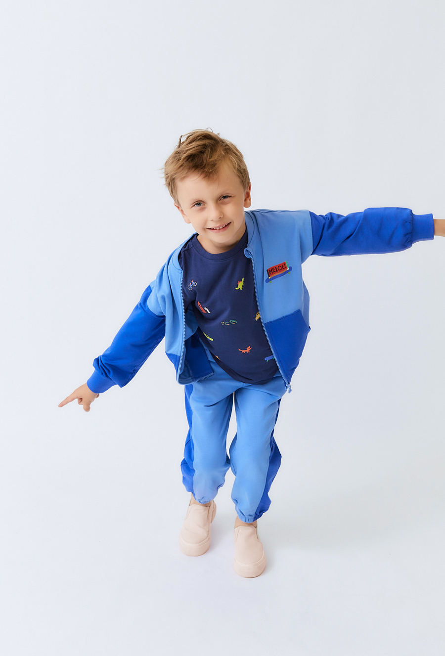 Bluza dziecięca niebieska rozpinana na stójce