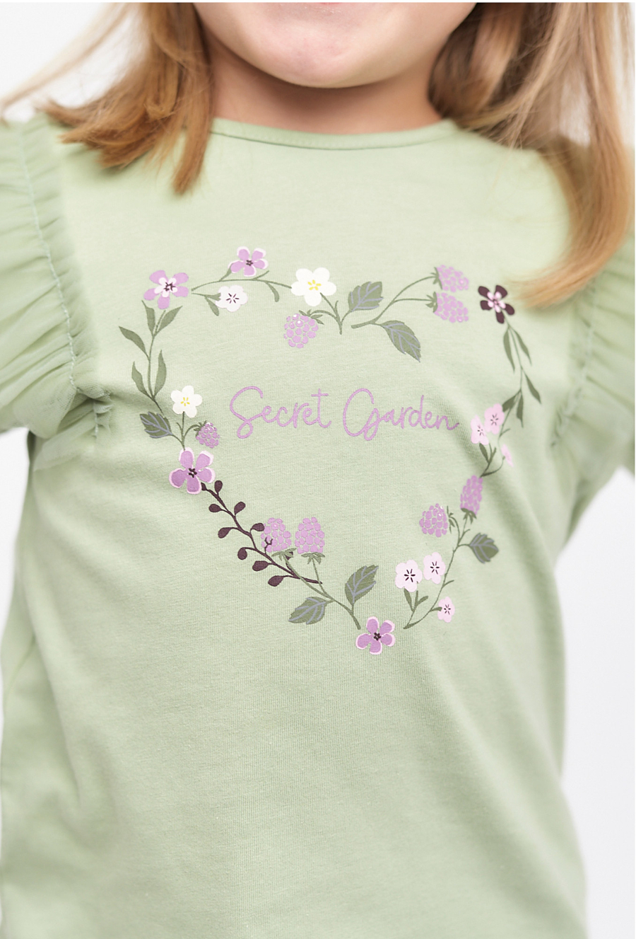 Dziewczęca bluzka z tiulową falbanką