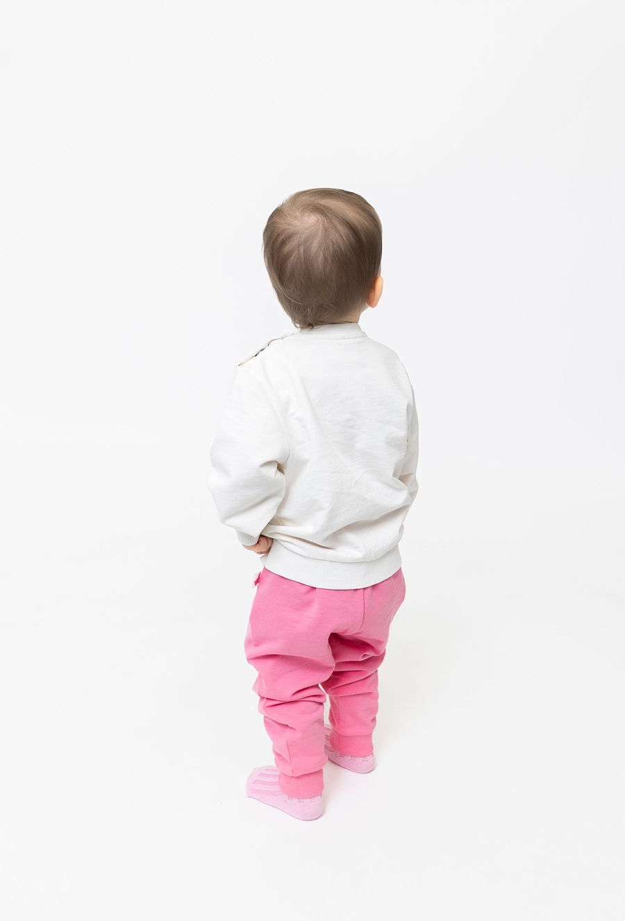 Bluza dresowa dla niemowlaka - ecru z motylkiem