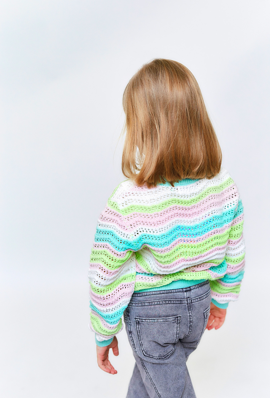 Kolorowy. bawełniany sweter dla dziewczynki