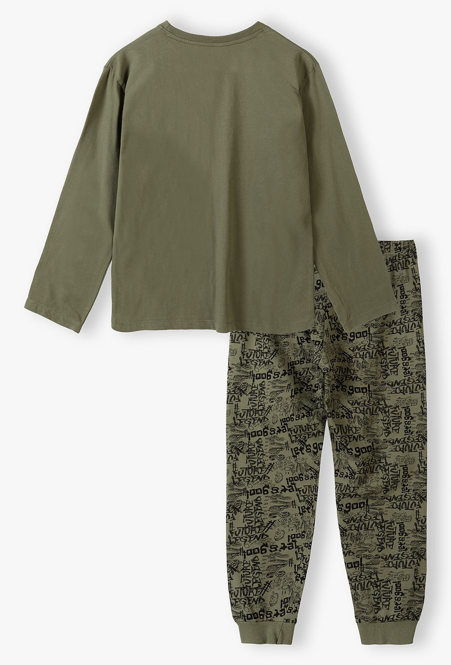 Dzianinowa dwuczęściowa piżama dla chłopca - zielona - 510.15.