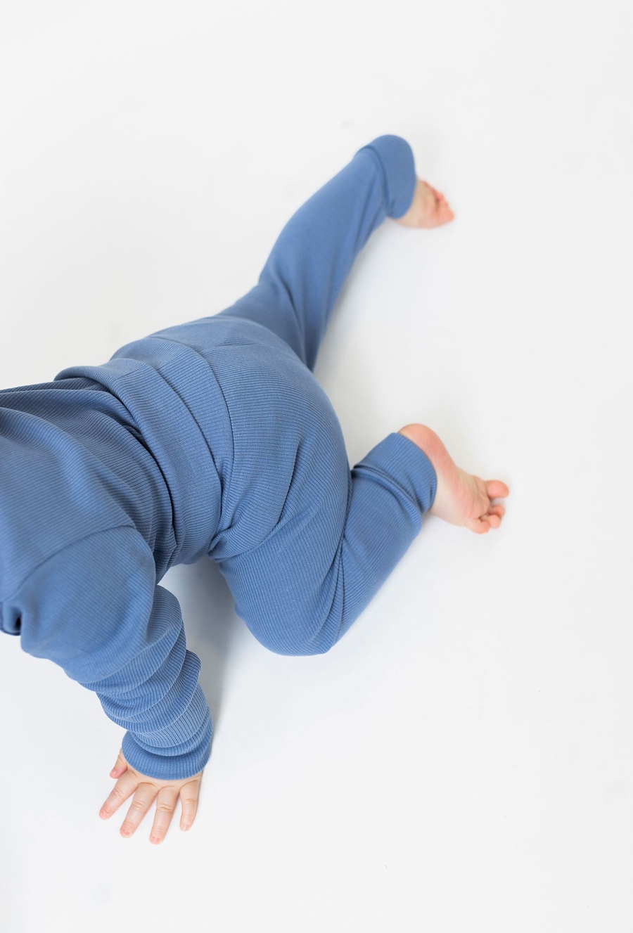 Legginsy niemowlęce - niebieskie w prążki