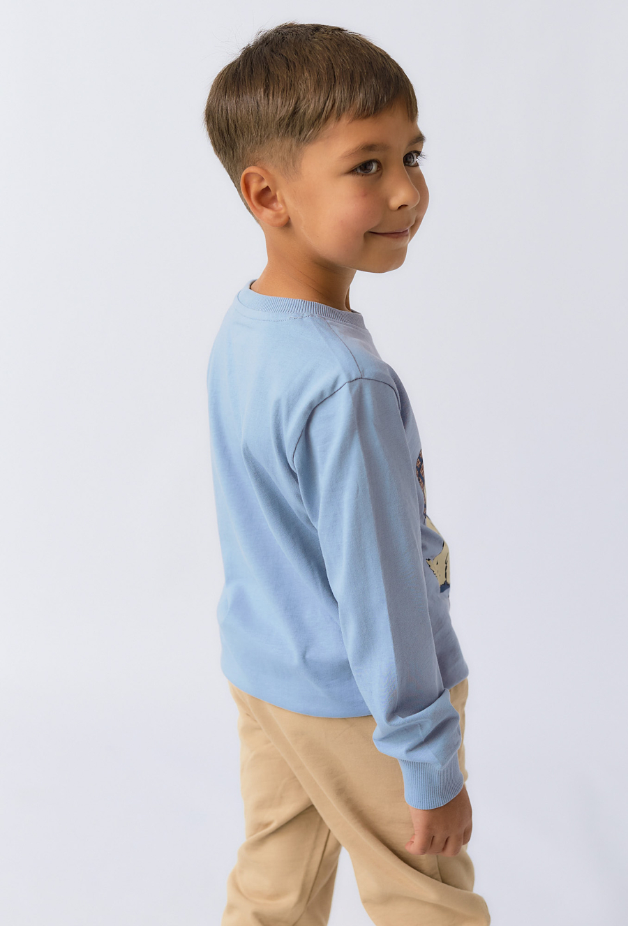 Bluzka chłopięca z nadrukiem i ściągaczami