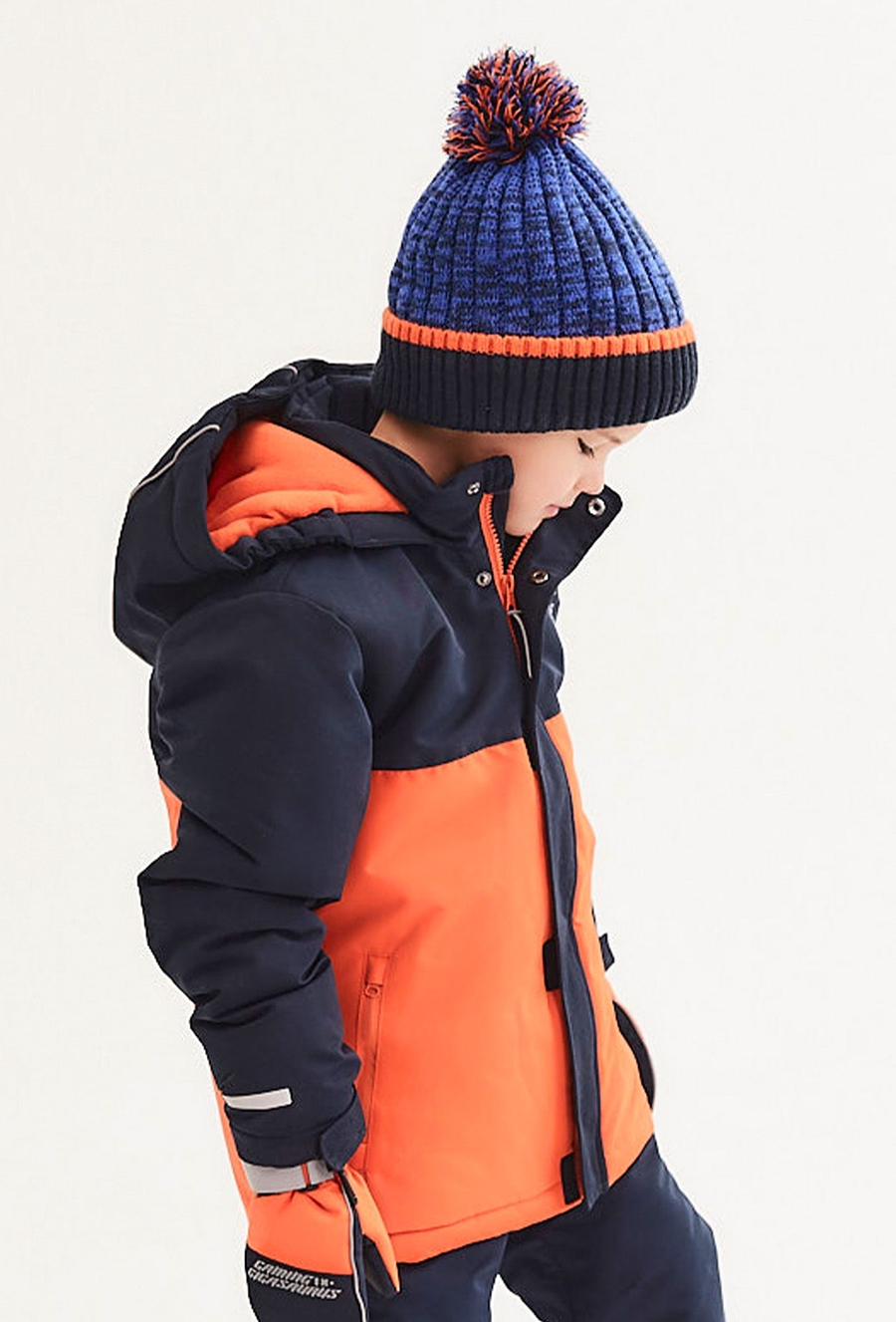 Czapka zimowa dla chłopca - granatowa z podszewką - 510.15.