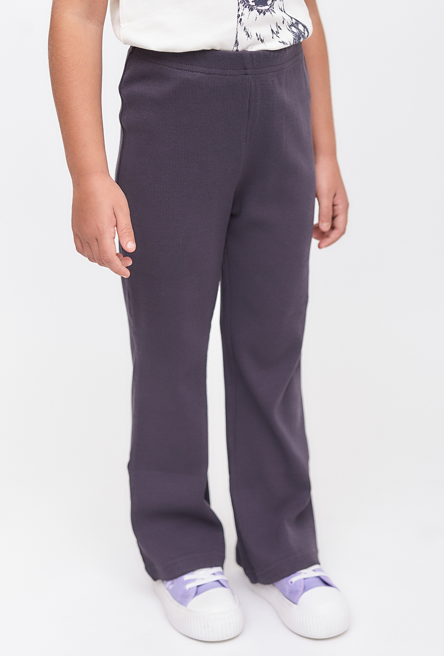 Spodnie dla dziewczynki - flare - szare - 510.15.