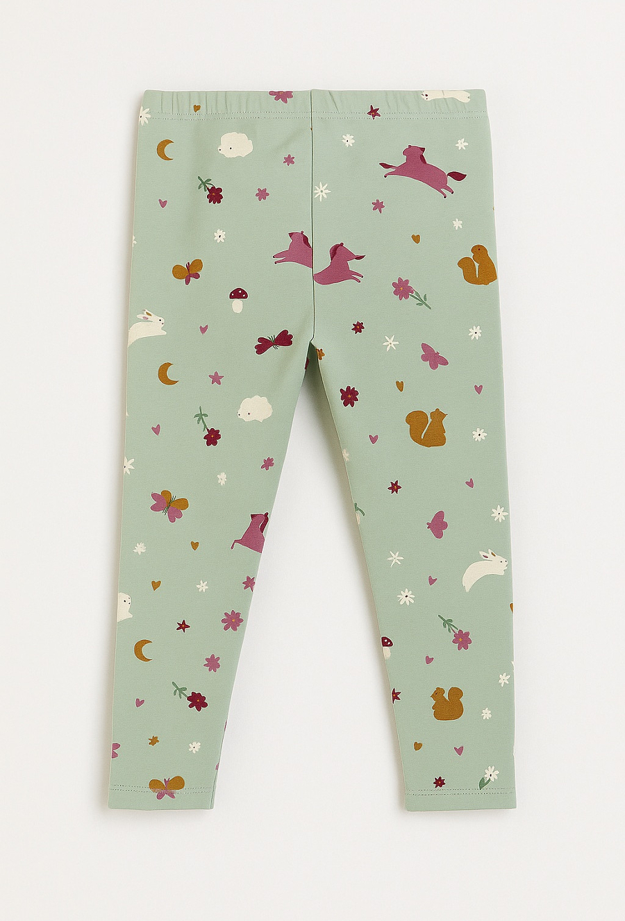 Dziewczęce legginsy z leśnym printem