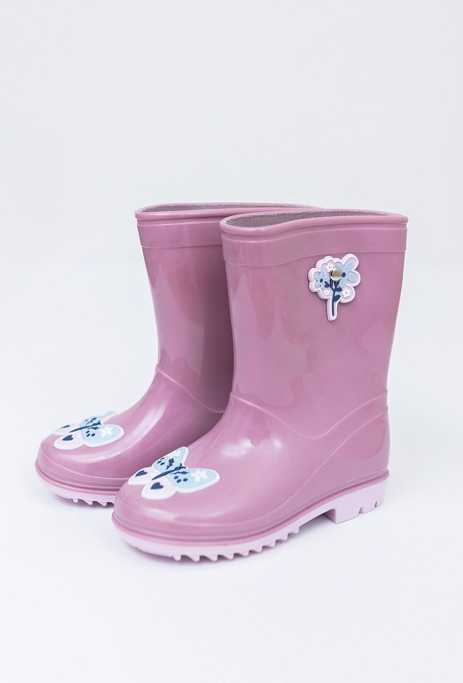 Fioletowe kalosze dziewczęce z motylkiem