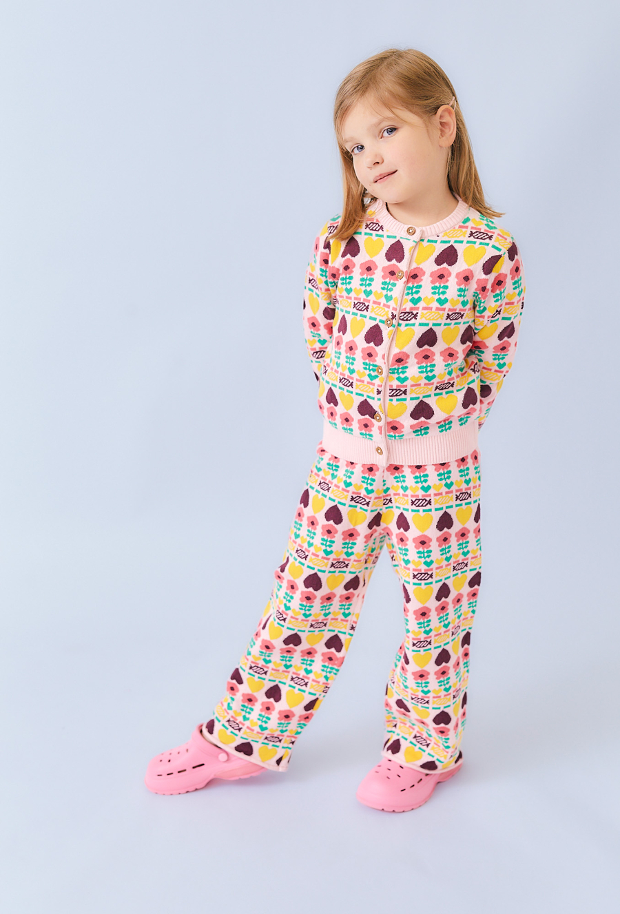 Dziewczęce swetrowe spodnie wide leg - Limited Edition