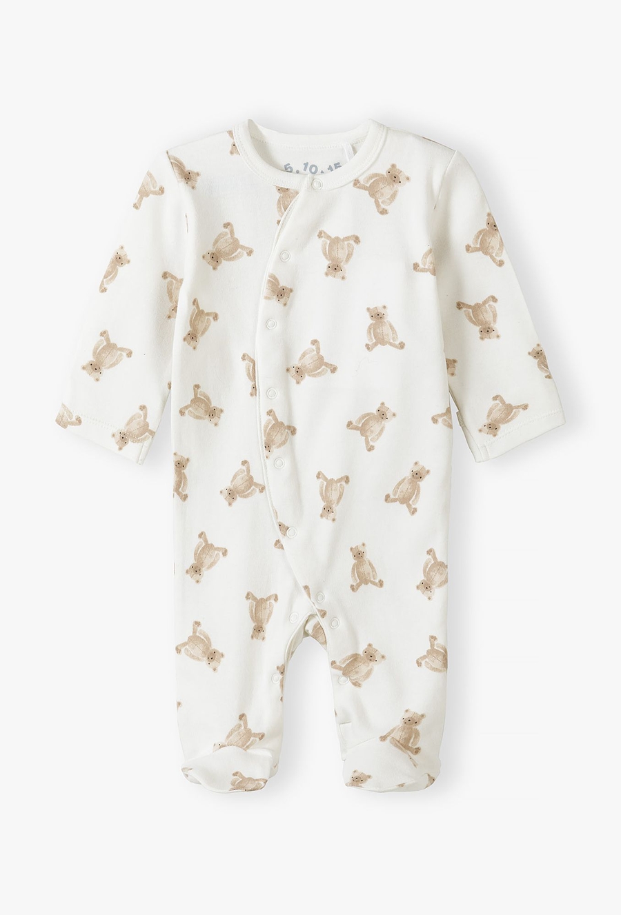 Pajacyk niemowlęcy w misie z zapięciem po skosie