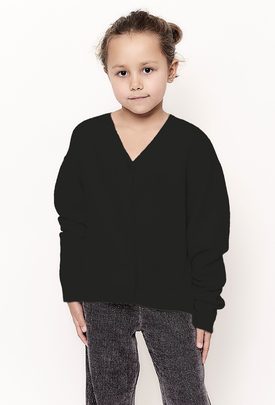 Dziewczęcy sweter oversize - kardigan