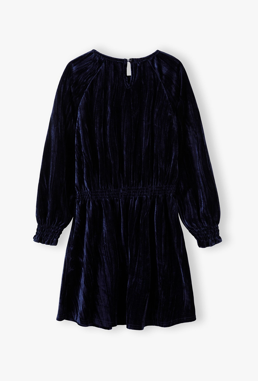 Elegancka granatowa sukienka dziewczęca z długim rękawem