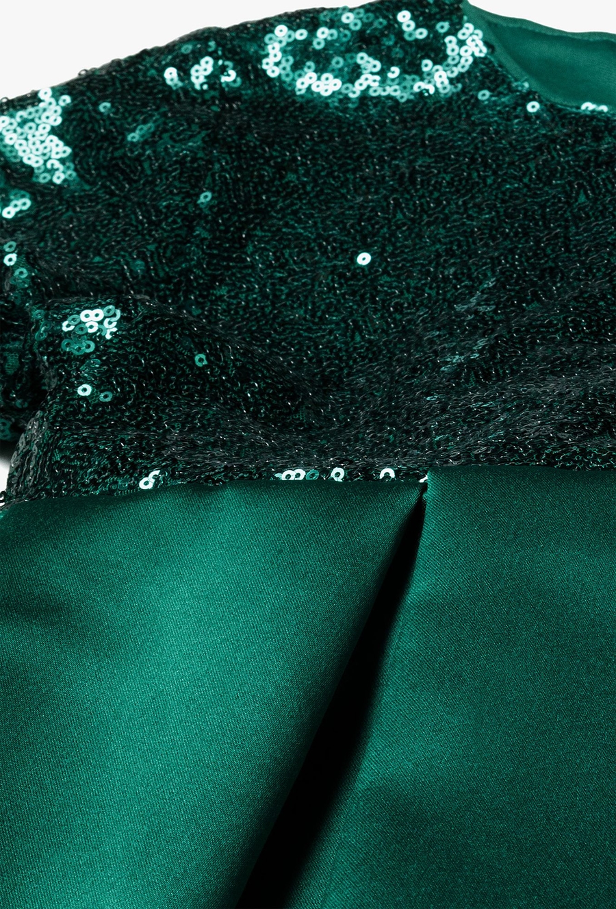 Elegancka sukienka dziewczęca z cekinową górą