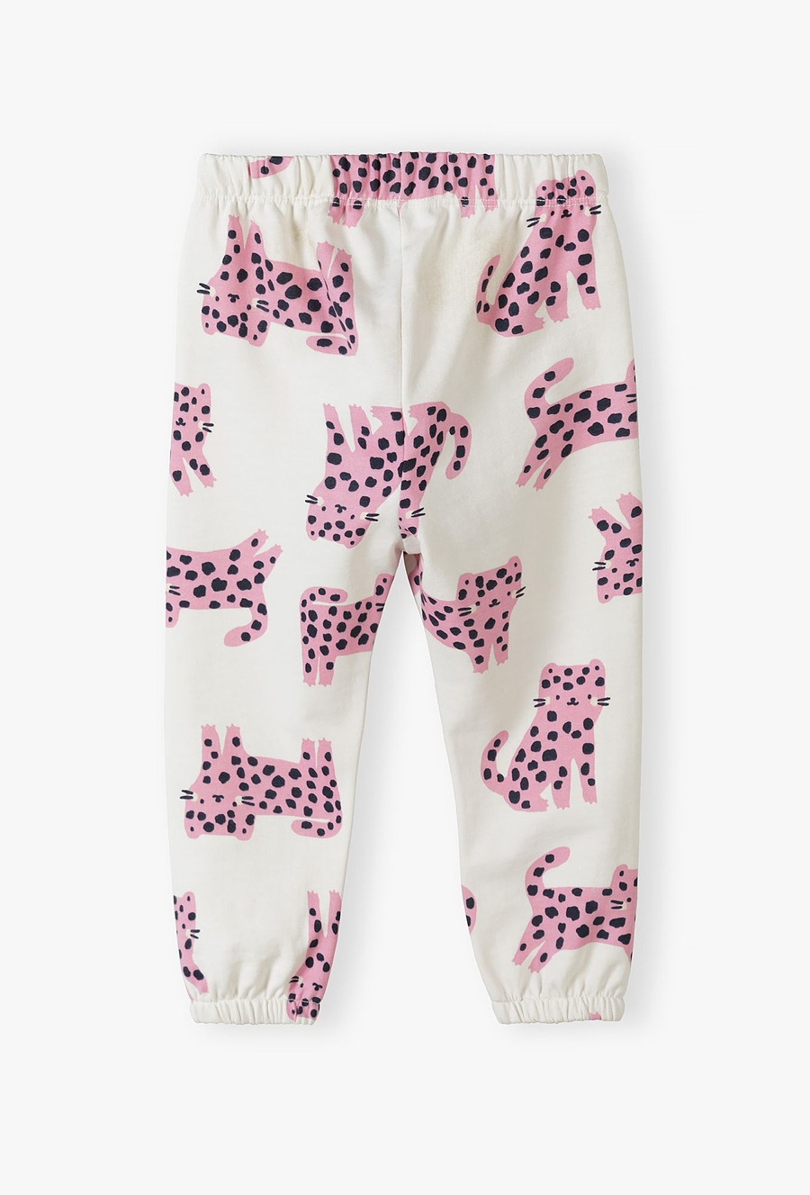 Dresowe spodnie niemowlęce w różowe tygryski - 510.15.