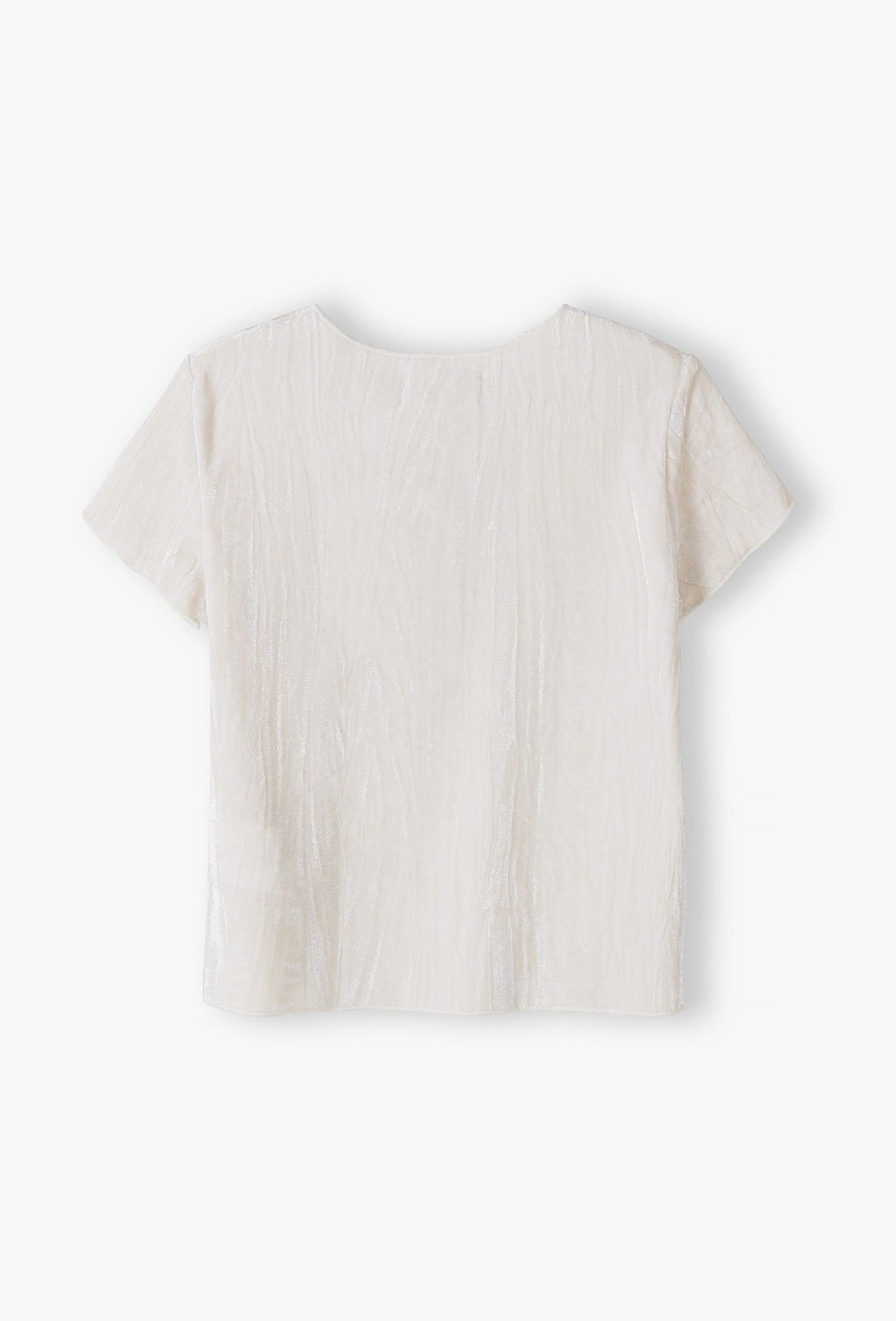 Elegancki t-shirt dziewczęcy w kolorze ecru