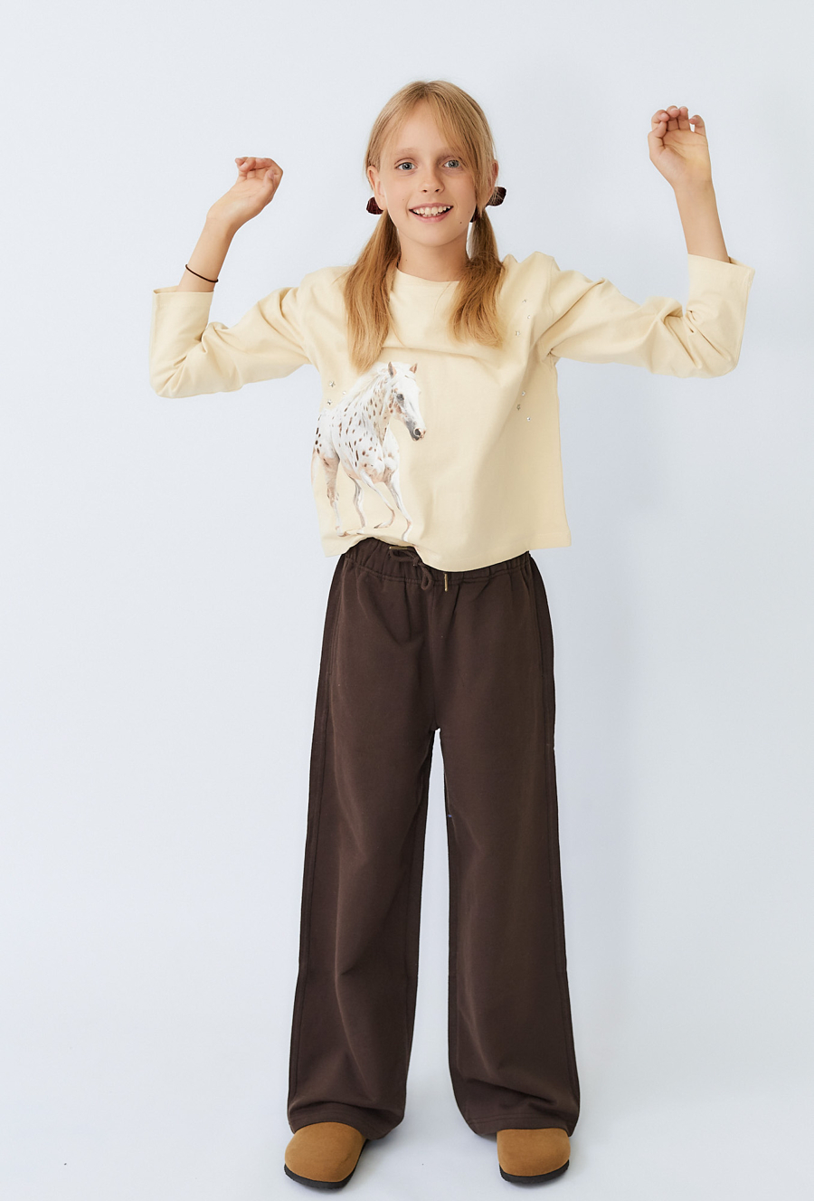 Bluzka z długim rękawem i nadrukiem konia