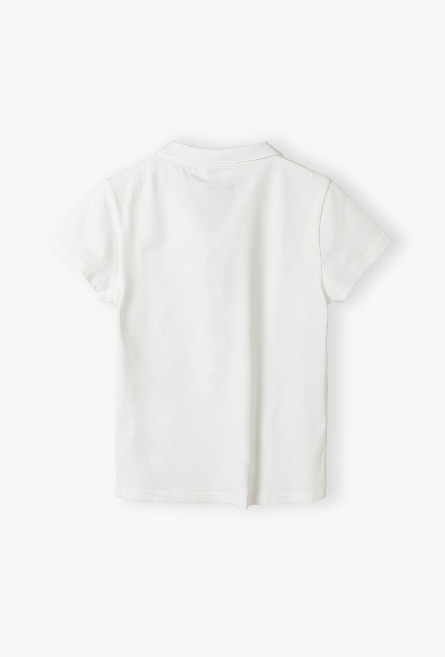 Biały t-shirt dziewczęcy z kołnierzykiem - Lincoln&Sharks