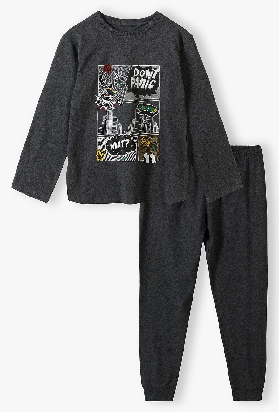 Bawełniana piżama dla chłopca - szara - Dont Panic - 510.15.