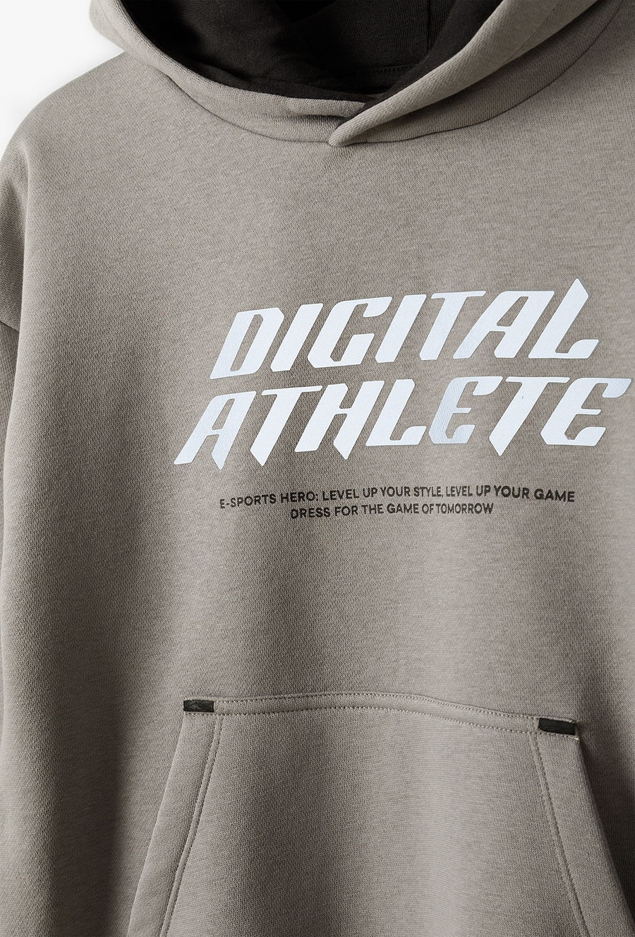 Szara bluza nierozpinana z kapturem dla chłopca