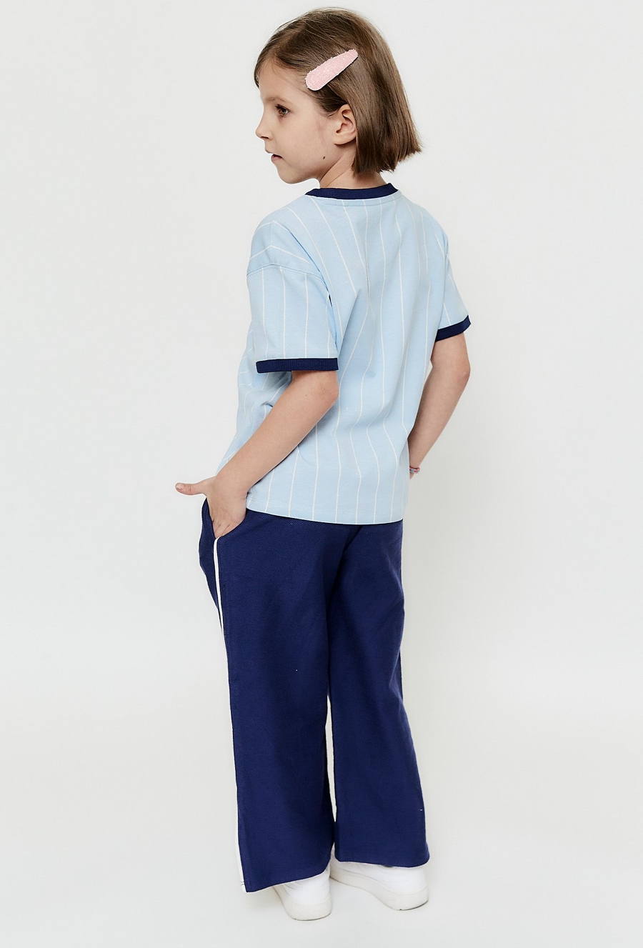 Spodnie dla dziewczynki - granatowe - Wide Leg