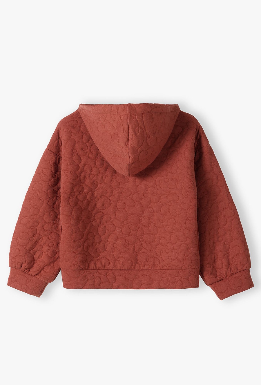 Bluza dziewczęca z pikowanymi przeszyciami i kapturem