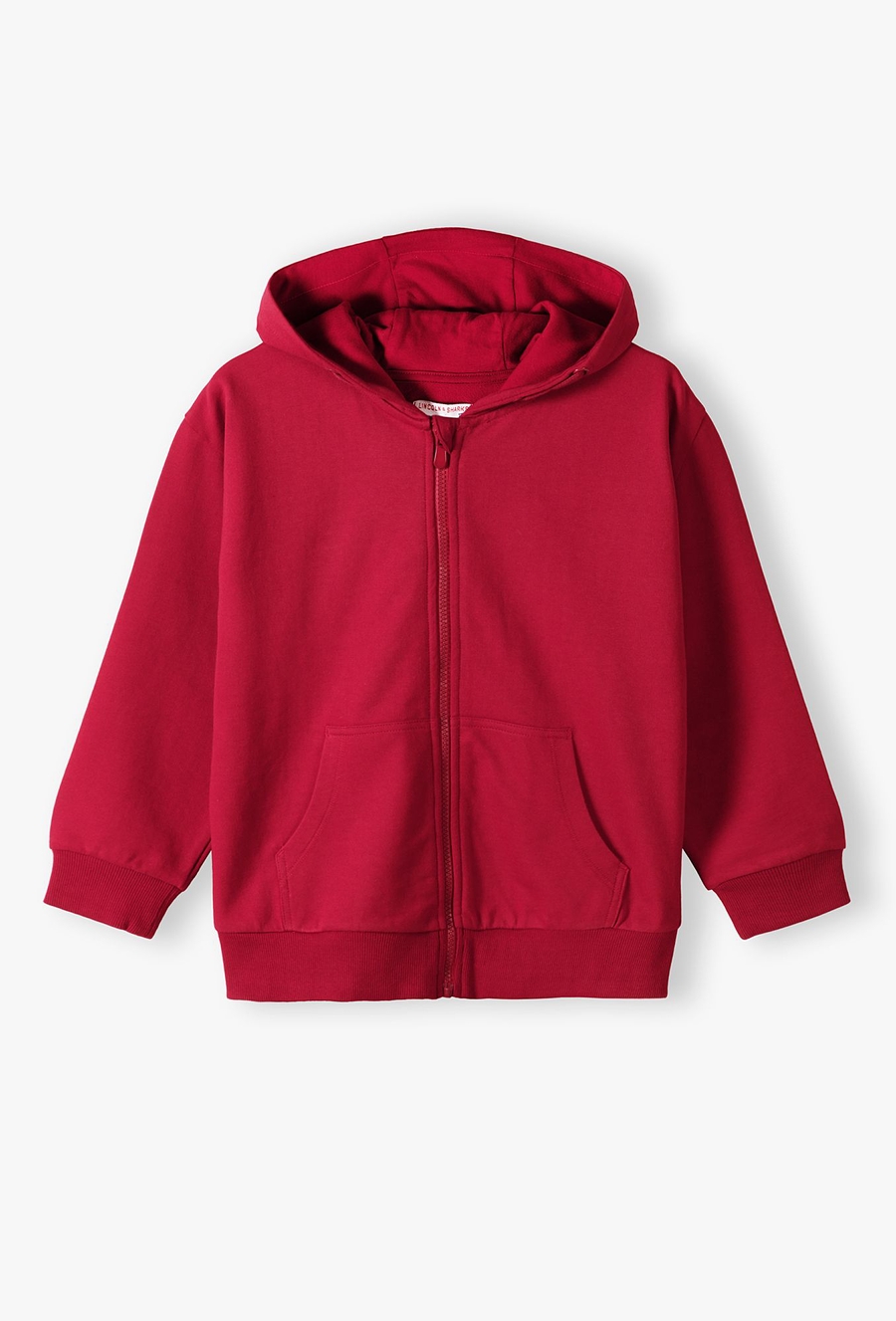 Czerwona bluza dresowa z kapturem i kieszeniami - 510.15.