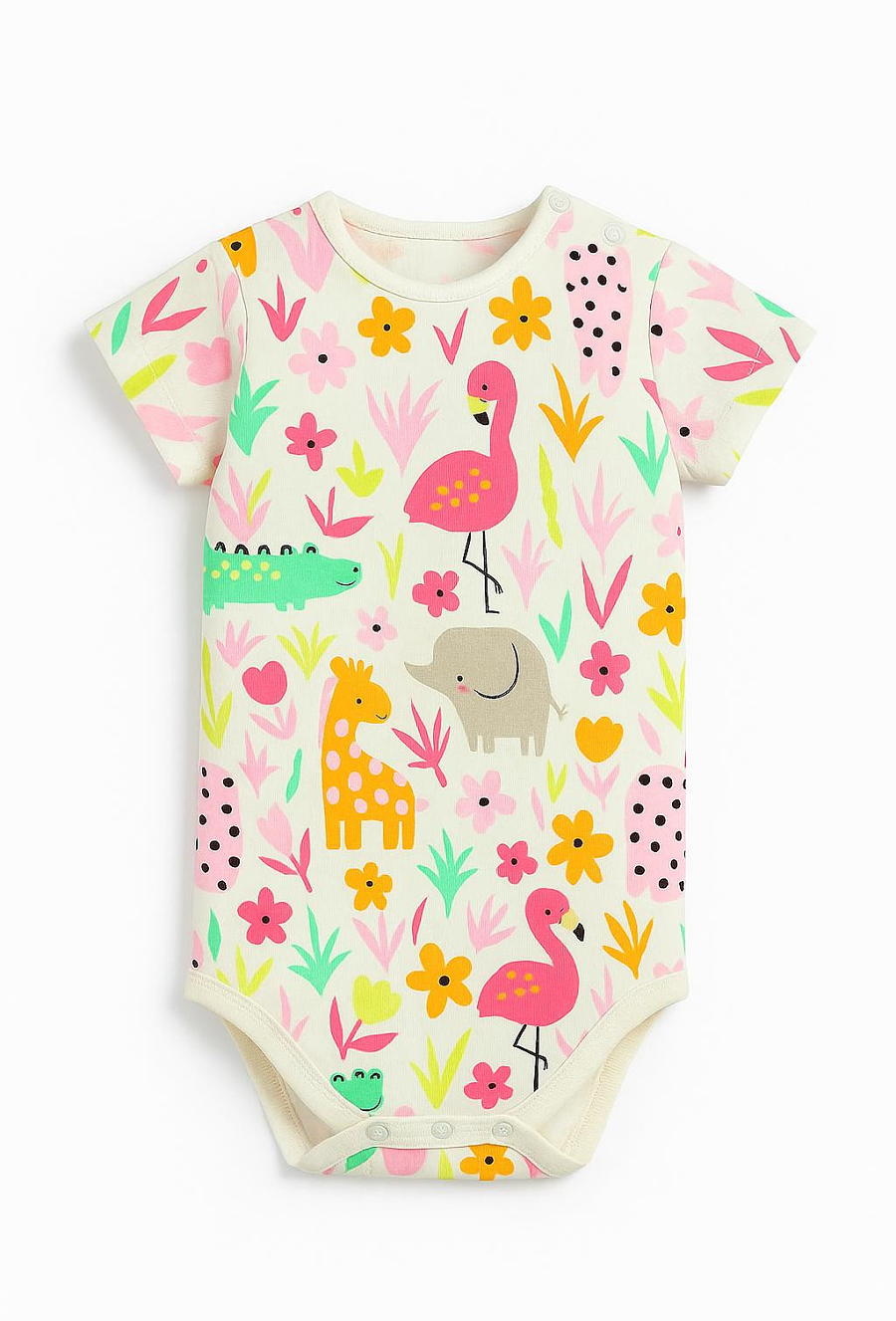 Body niemowlęce z ótkim rękawem i kolorowym wzorem