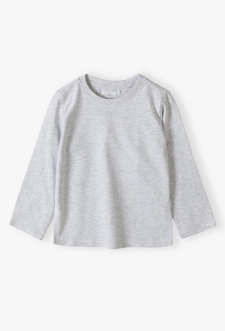 Szara dzianinowa bluzka z długim rękawem - Basic - 510.15.