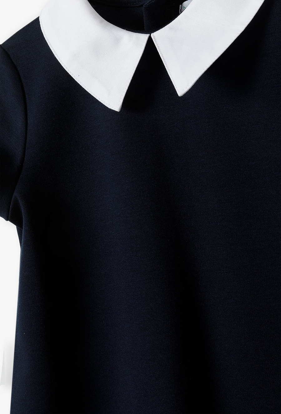 Granatowa sukienka dziewczęca z białym kołnierzykiem - Max&Mia