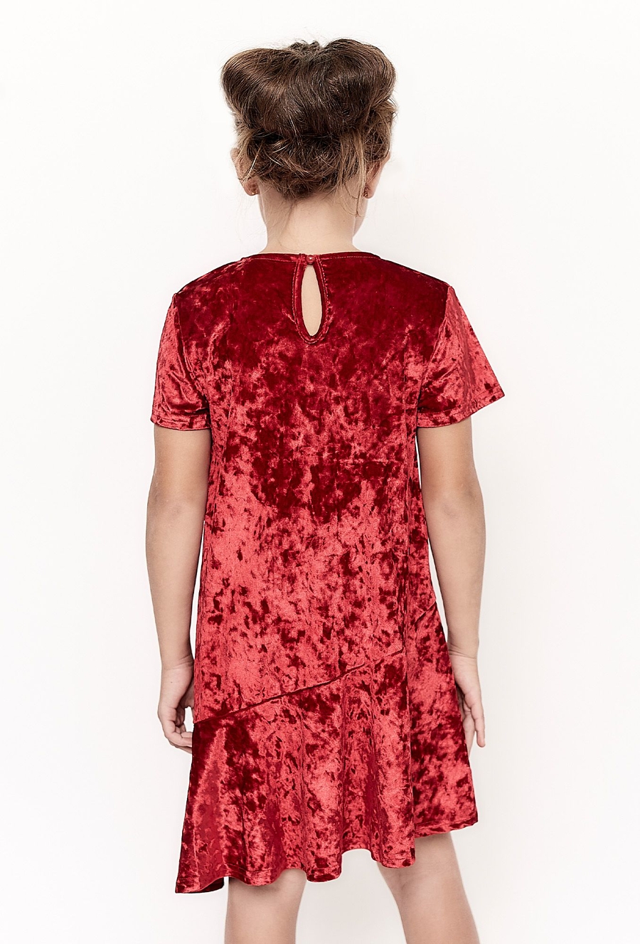 Czerwona sukienka z ótkim rękawem